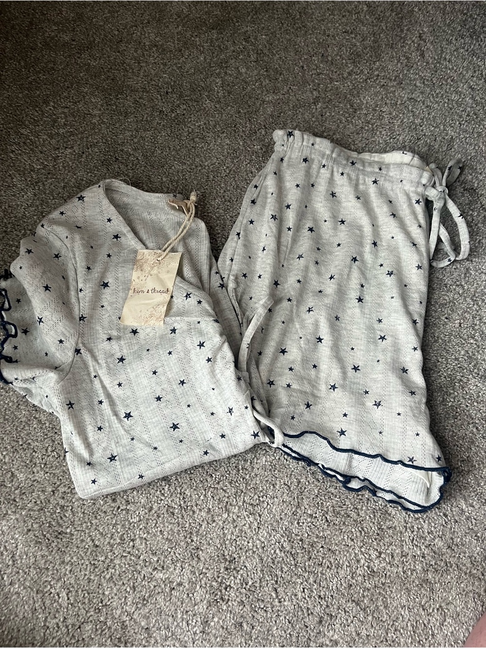 Hem & Thread Star-Print Pajama Set